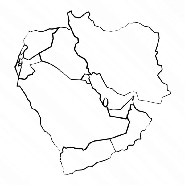 Ručně Kreslená Ilustrace Mapy Blízkého Východu — Stockový vektor