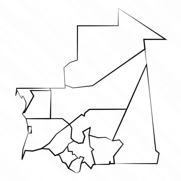 Illustrazione Mappa Mauritania Disegnata Mano — Vettoriale Stock