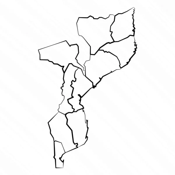 Χειροποίητη Απεικόνιση Χάρτη Της Μοζαμβίκης — Διανυσματικό Αρχείο