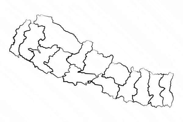 Illustration Carte Népal Dessinée Main — Image vectorielle