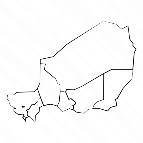Ręcznie Rysowane Mapy Nigru Ilustracja — Wektor stockowy
