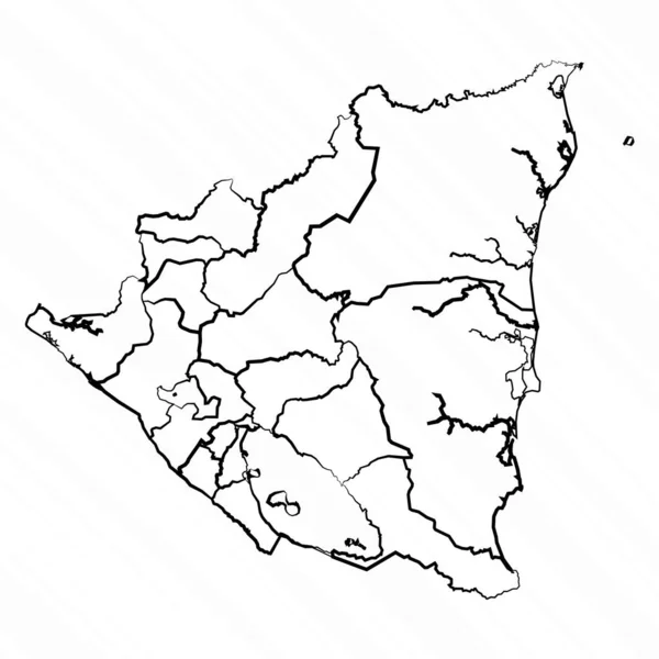 Ilustrasi Peta Nikaragua Yang Ditarik Tangan - Stok Vektor