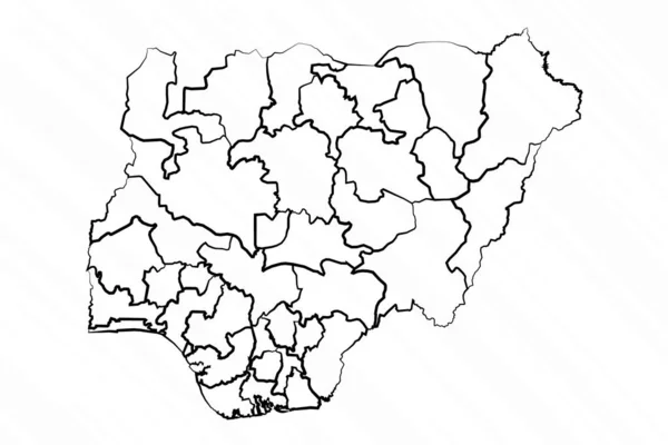 Handritad Nigeria Karta Illustration — Stock vektor