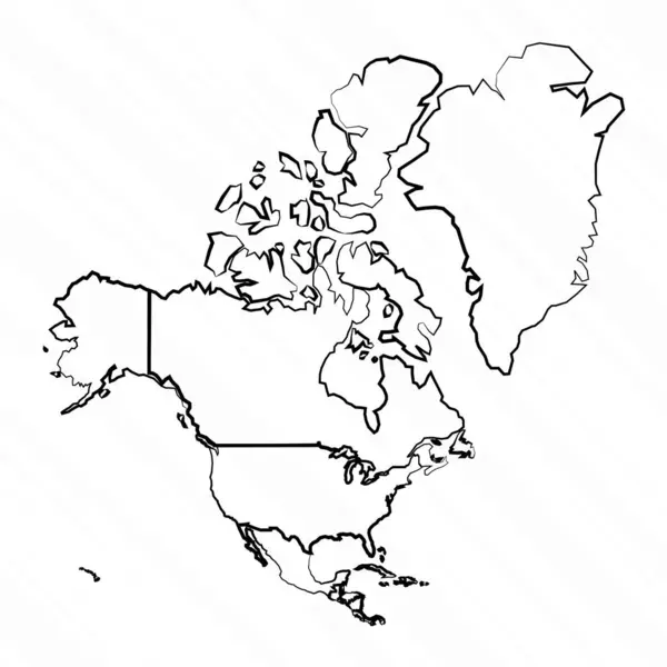 Ručně Kreslené Ilustrace Mapy Severní Ameriky — Stockový vektor