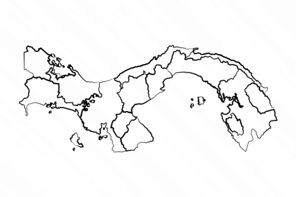 Ilustración Del Mapa Panamá Dibujado Mano — Vector de stock