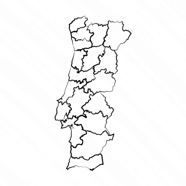 Ręcznie Rysowane Portugalia Mapa Ilustracja — Wektor stockowy