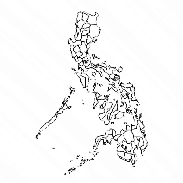 Handritade Filippinerna Karta Illustration — Stock vektor