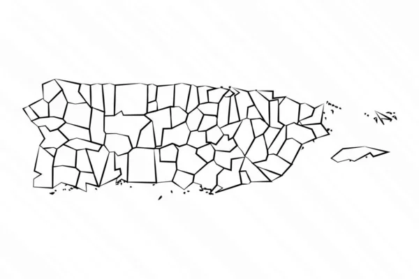 手绘波多黎各地图说明 — 图库矢量图片