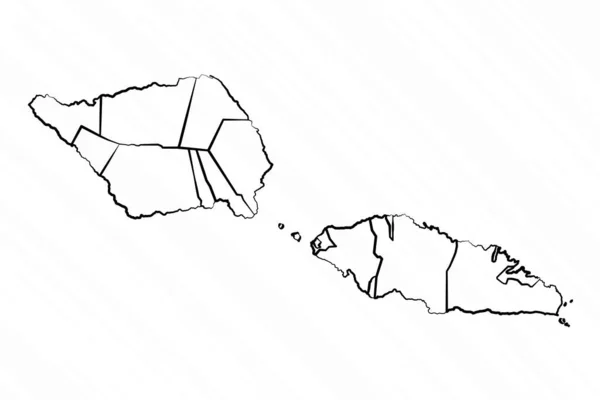Illustration Carte Samoa Dessinée Main — Image vectorielle