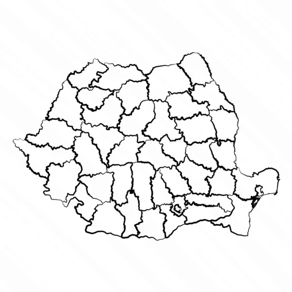 Handgezeichnete Rumänien Landkarte Illustration — Stockvektor