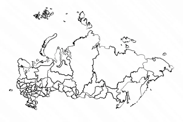 Kézzel Rajzolt Oroszország Térkép Illusztráció — Stock Vector