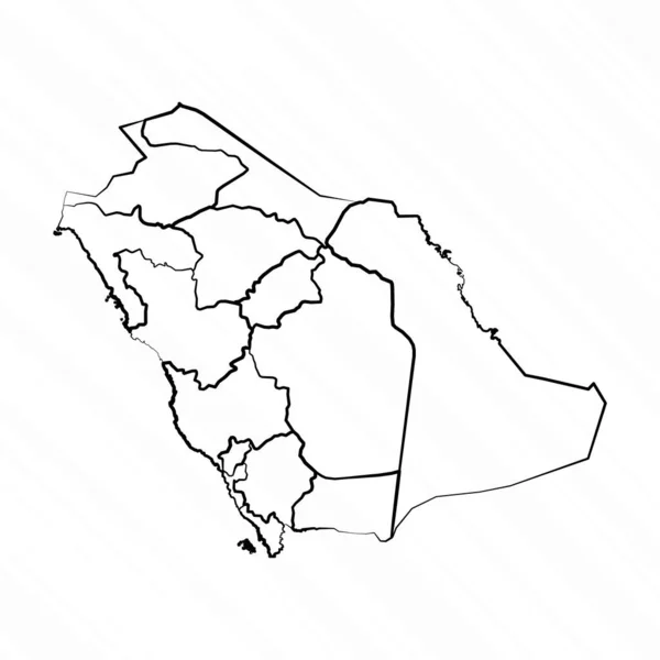 Χειροποίητη Σαουδαραβική Απεικόνιση Χάρτη — Διανυσματικό Αρχείο