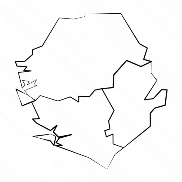 Dibujado Mano Sierra Leona Mapa Ilustración — Archivo Imágenes Vectoriales