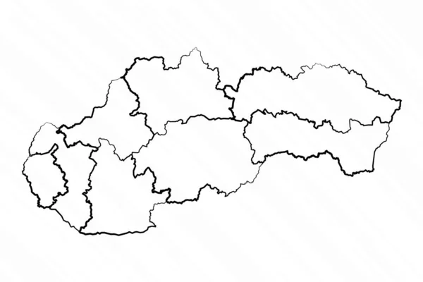 Desenho Mão Eslováquia Mapa Ilustração —  Vetores de Stock