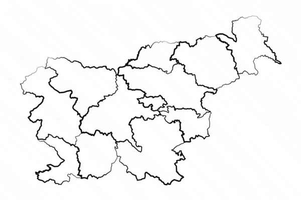 Handgezeichnete Illustration Der Slowenischen Landkarte — Stockvektor
