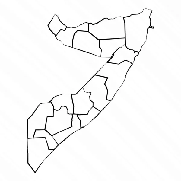 Dibujado Mano Somalia Mapa Ilustración — Vector de stock