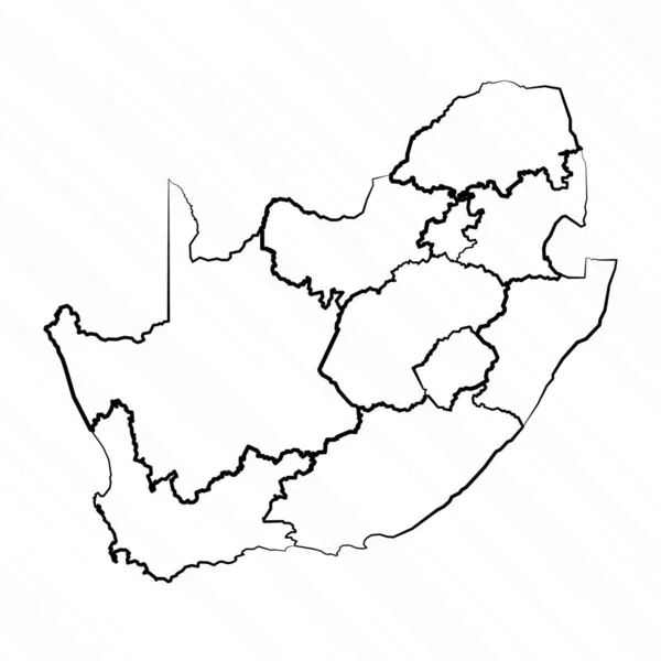 Dibujado Mano Sudáfrica Mapa Ilustración — Archivo Imágenes Vectoriales