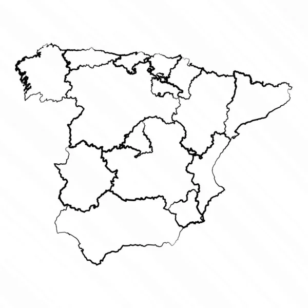 Handritad Spanien Karta Illustration — Stock vektor