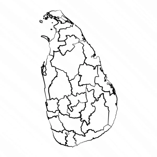 Handgezeichnete Landkarte Sri Lankas — Stockvektor