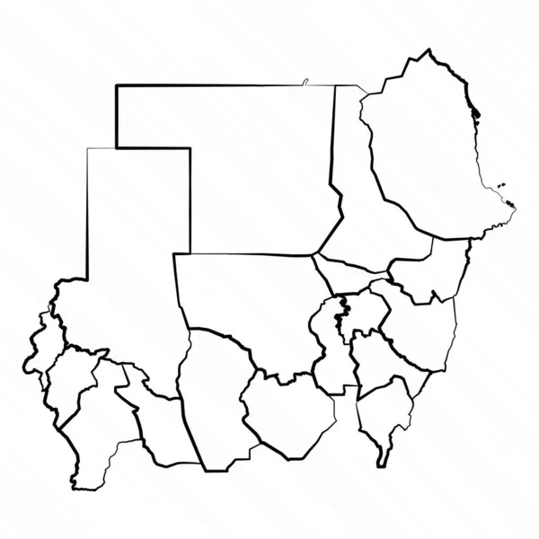 Handritad Sudan Map Illustration — Stock vektor