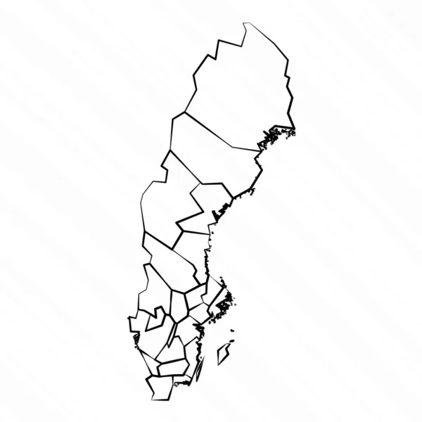 Рисунок Карты Швеции — стоковый вектор