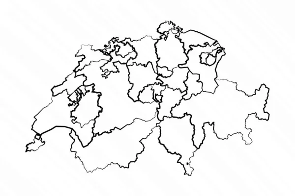 Illustrazione Della Mappa Della Svizzera Disegnata Mano — Vettoriale Stock