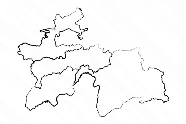 手绘塔吉克斯坦地图图解 — 图库矢量图片