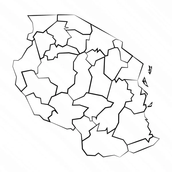 Illustrazione Della Mappa Della Tanzania Disegnata Mano — Vettoriale Stock