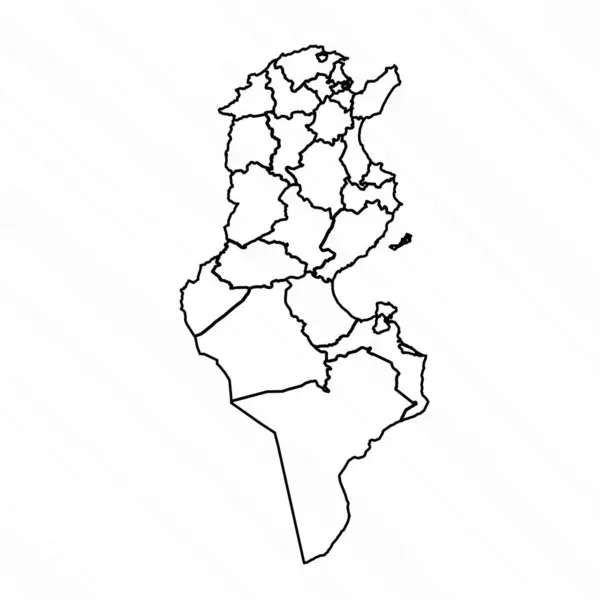 Χειροποίητη Απεικόνιση Του Χάρτη Της Τυνησίας — Διανυσματικό Αρχείο