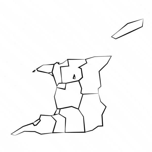 Hand Drawn Trinidad Tobago Map Illustration — Stock Vector