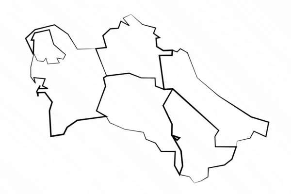 Hand Drawn Turkmenistan Map Illustration — Stock Vector