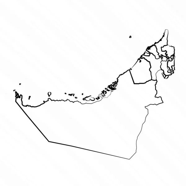 Desenho Mão Emirados Árabes Unidos Mapa Ilustração —  Vetores de Stock