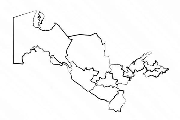 Mão Desenhada Uzbequistão Mapa Ilustração —  Vetores de Stock