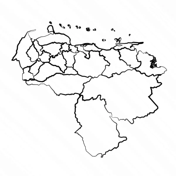 Χειροποίητη Απεικόνιση Χάρτη Της Βενεζουέλας — Διανυσματικό Αρχείο
