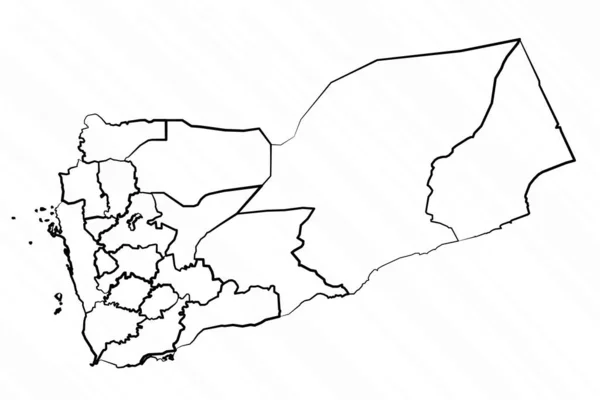 Ilustración Del Mapa Yemen Dibujado Mano — Archivo Imágenes Vectoriales