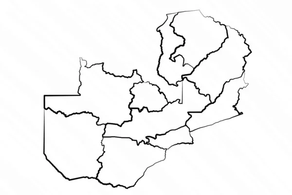 Ilustrasi Peta Zambia Digambar Tangan - Stok Vektor