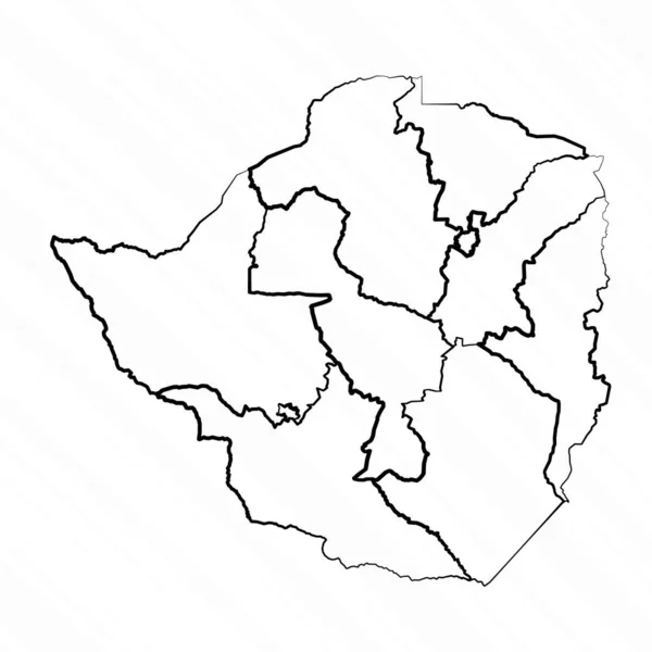 Ilustrasi Peta Zimbabwe Ditarik Tangan - Stok Vektor