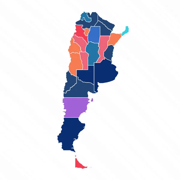 Vielfarbige Karte Von Argentinien Mit Provinzen — Stockvektor