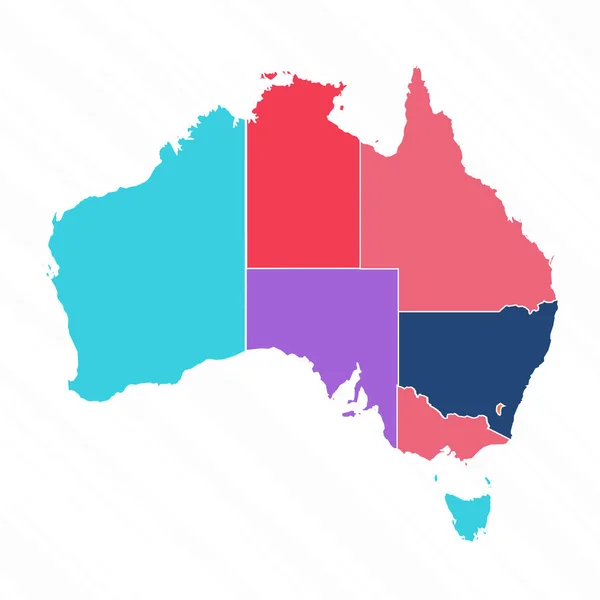 Многоцветная Карта Австралии Провинциями — стоковый вектор