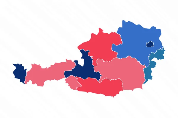 Multicolor Karta Över Österrike Med Provinser — Stock vektor