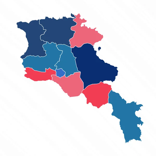 Mehrfarbige Landkarte Von Armenien Mit Provinzen — Stockvektor