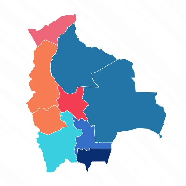 Multicolor Map Bolivia Provinces — Stock Vector