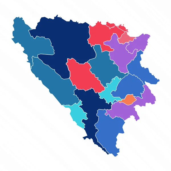 Mappa Multicolore Bosnia Erzegovina Con Province — Vettoriale Stock