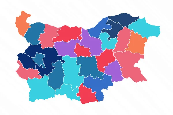 ブルガリアの多色地図 — ストックベクタ
