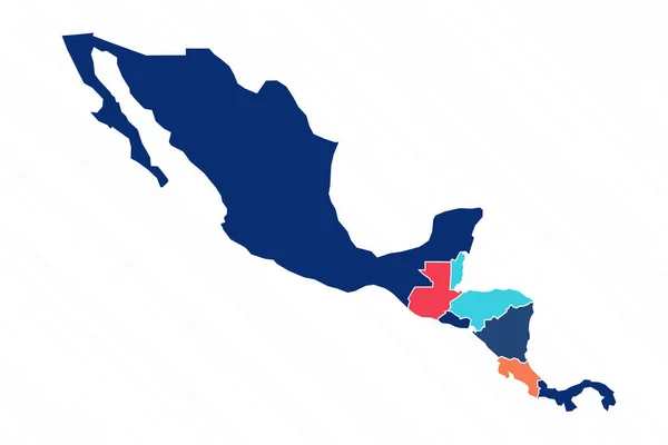 Mappa Multicolore Dell America Centrale Con Province — Vettoriale Stock