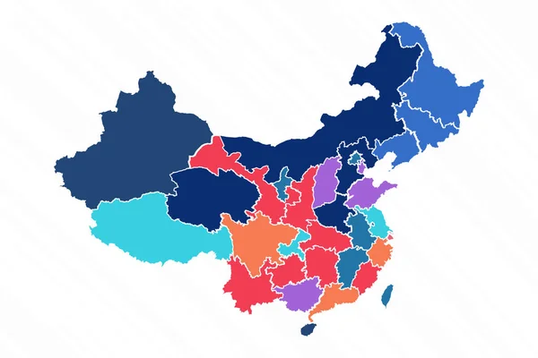 中国多彩的省区地图 — 图库矢量图片