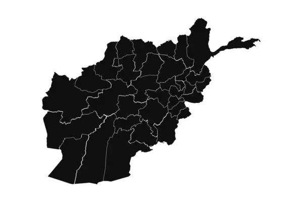 Abstract Afghaans Silhouet Gedetailleerde Kaart — Stockvector