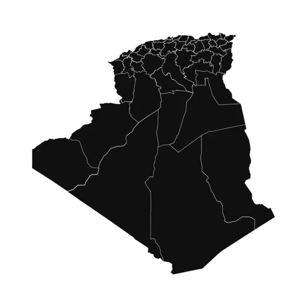 Abstraktes Algerien Silhouette Detaillierte Karte — Stockvektor