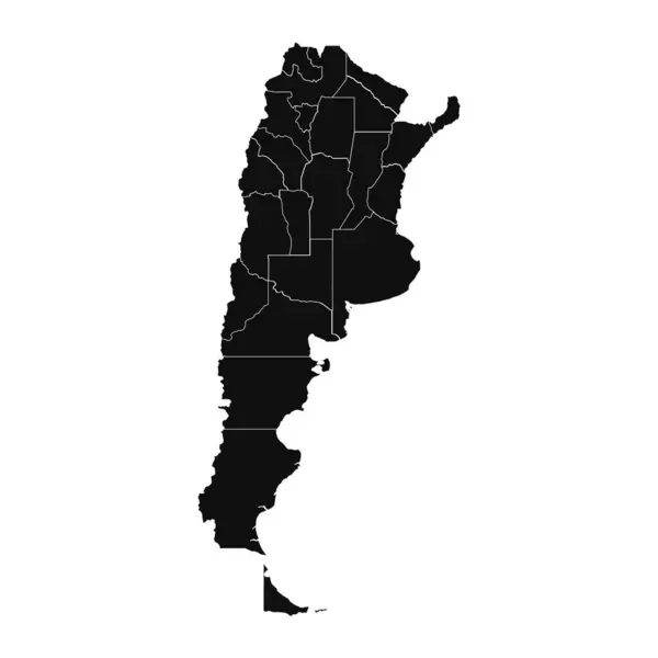 Resumen Argentina Silhouette Mapa Detallado — Vector de stock
