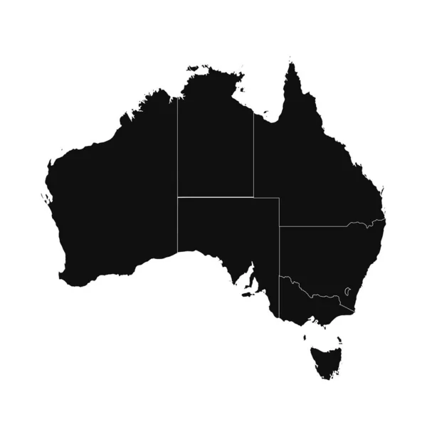 Resumen Australia Silhouette Mapa Detallado — Archivo Imágenes Vectoriales